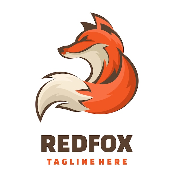 Red fox haracter mascot logo
