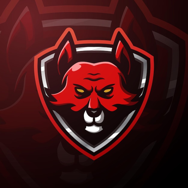 Red fox head mascot esport illustration