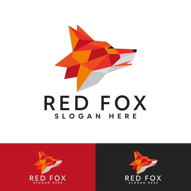Modello di logo moderno volpe rossa