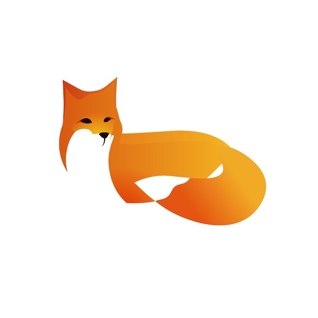 Vector red fox in vector style