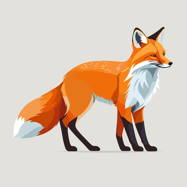 Red fox vector on a white background