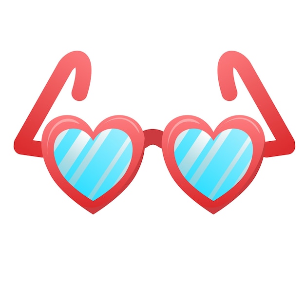 Red frame heart glasses for valentine's day