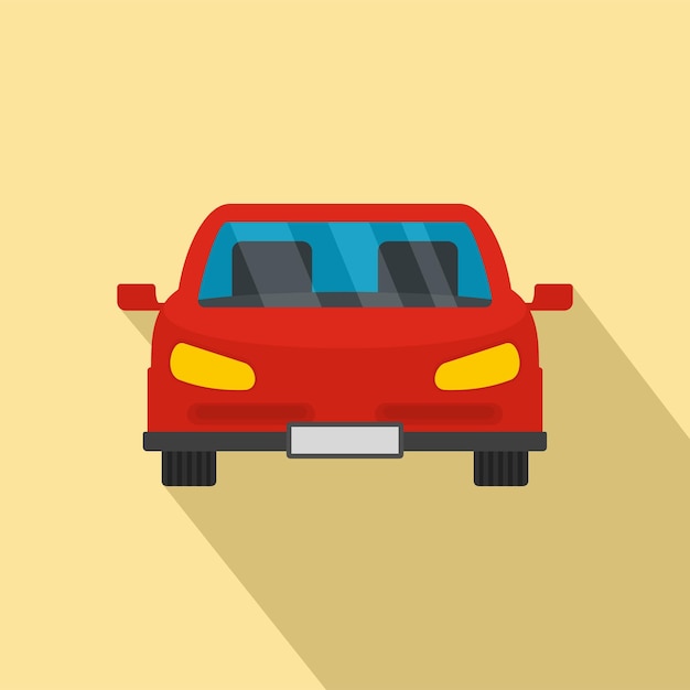 Red front car icon Flat illustration of red front car vector icon for web design