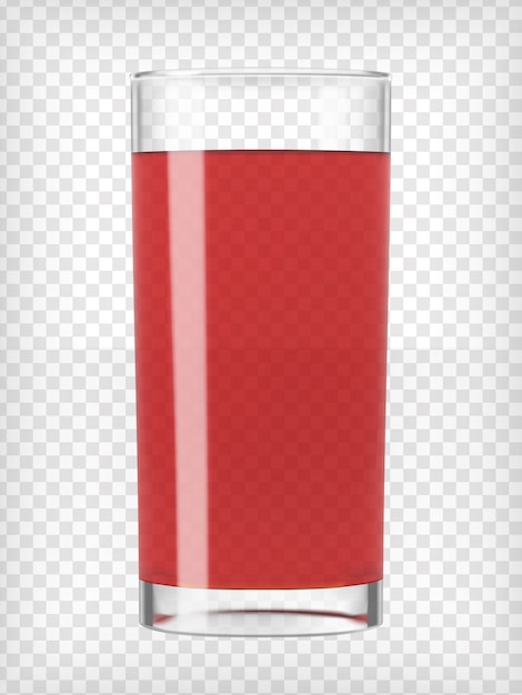 Vector red fruit juice in a glass