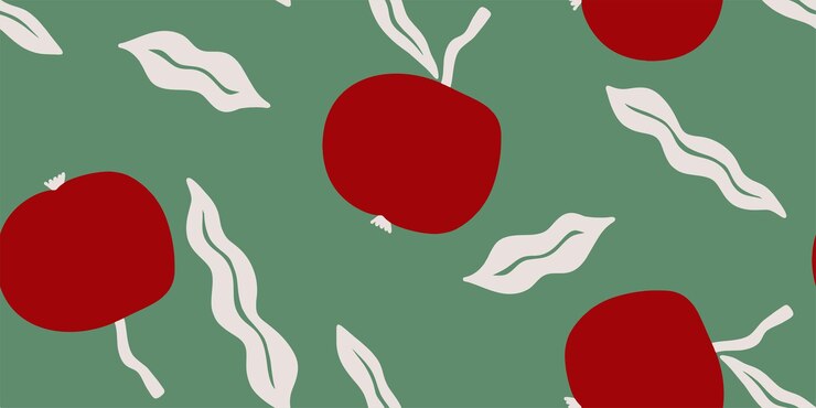 Vector red fruit and leaf illustration