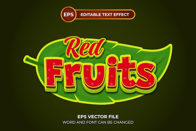 Red fruits editable text effect