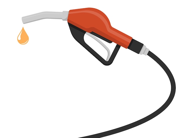 Red fuel pump nozzle vector illustration