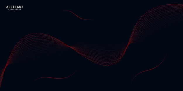 Red futuristic flowing particle on black background use for business, seminars, template, vector