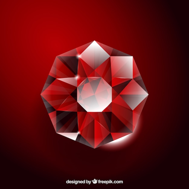 Vettore gemma sfondo rosso