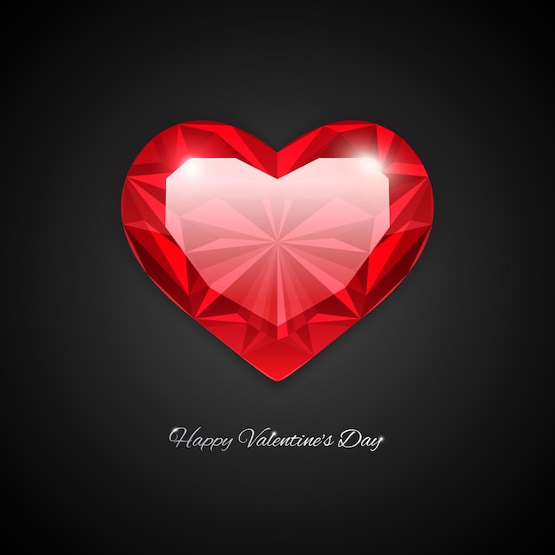 Vector red gemstone heart icon