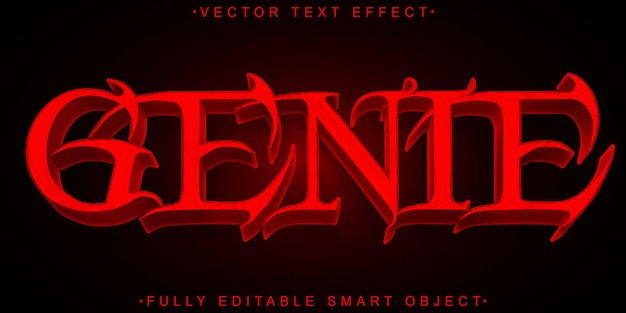 Vector red genie horror vector fully editable smart object text effect