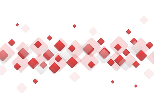 Red geometric squares on white background