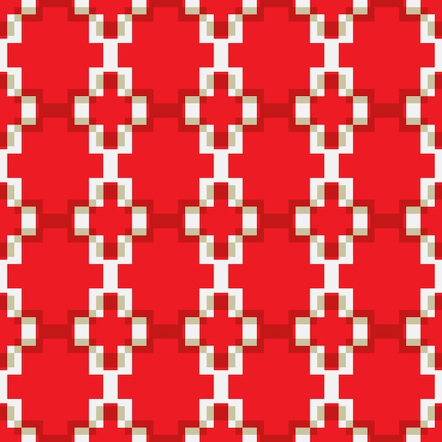 Vector red geometric textures seamless pattern