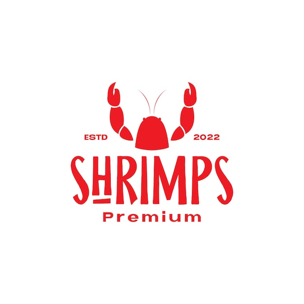 Vector red giant shrimp or lobster seafood logo design vector graphic symbol icon illustration creative idea