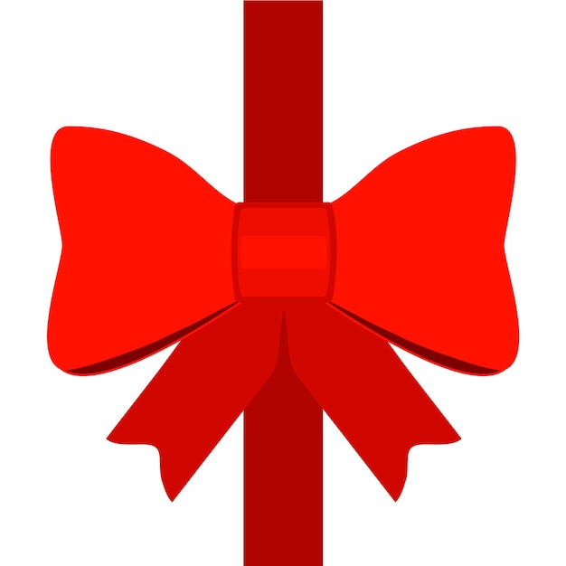 Vector red gift bow icon with ribbons for decorating gifts surprises for holidays packing presents icon