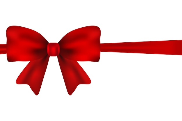 Vettore un arco regalo rosso di nastro isolato su un vettore di sfondo bianco
