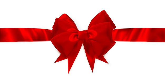 Red gift bow and ribbon. 