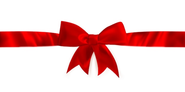 Red gift bow and ribbon. 