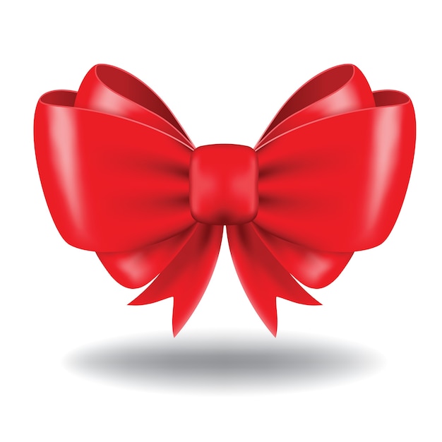 Red gift bow and ribbon.