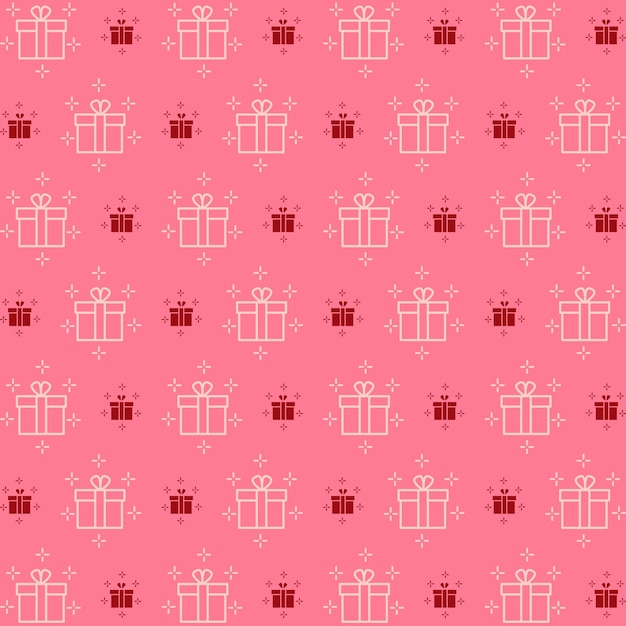 Red gift box repeating pattern beautiful background vector illustration