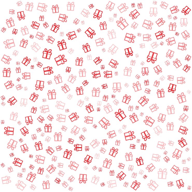 Vector red gift box seamless pattern