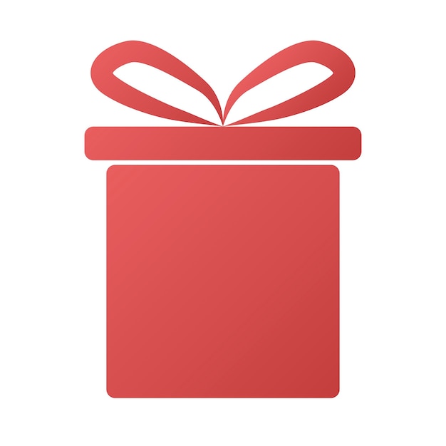 Red gift box. Vector illustration