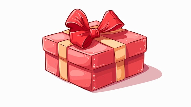 Vector a red gift box with a bow on it