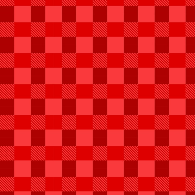 Vector red gingham seamless pattern