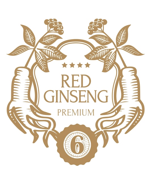 red ginseng emblem design