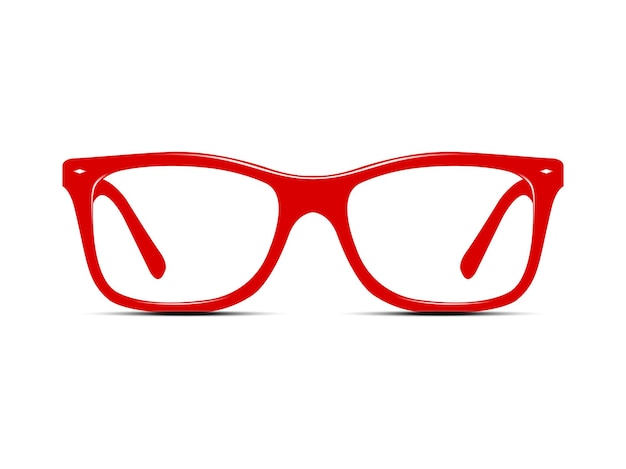 白で隔離の赤いメガネ
