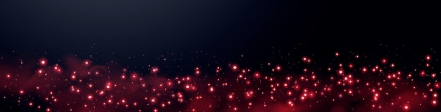 red glittering dots particles stars magic sparks dust cloud flare light effect red luminous points with smoke vector particles on black background