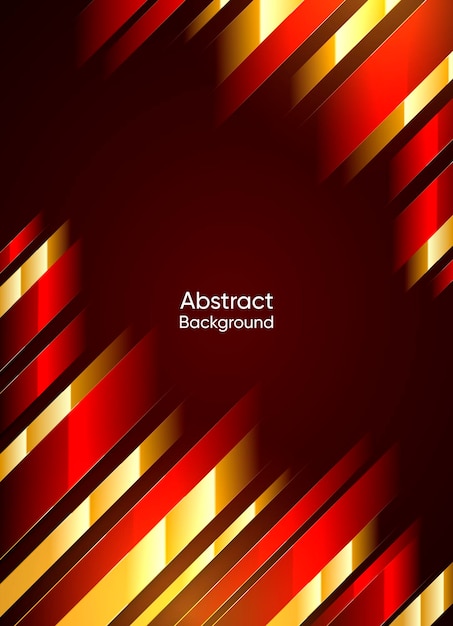 Red Gold Abstract Line Art Background