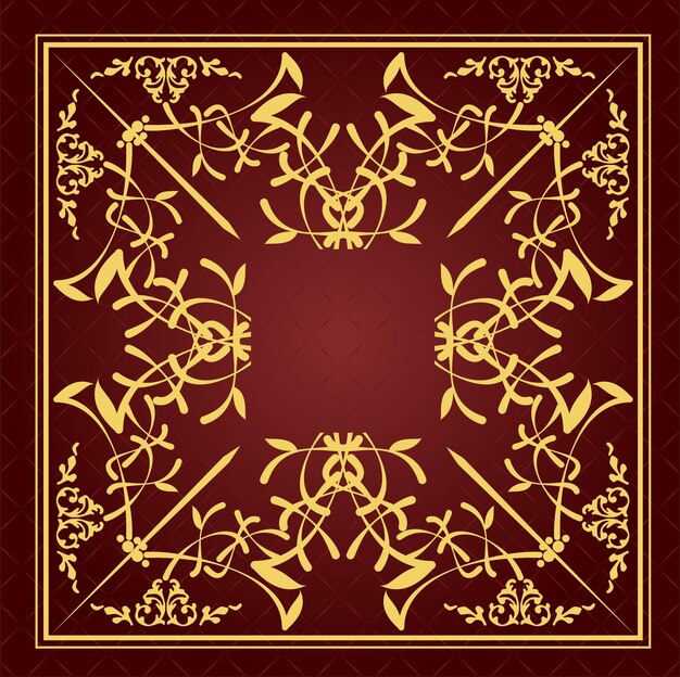 A red and gold background with a gold pattern and the word love.