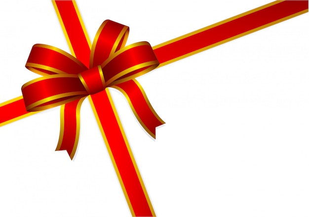red and gold gift ribbon and bow