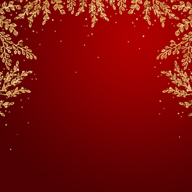 Red and Gold Hand Drawn Christmas Background