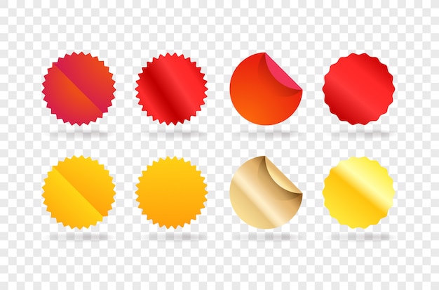 red and gold labels template. elements clipart isolated on transparent background