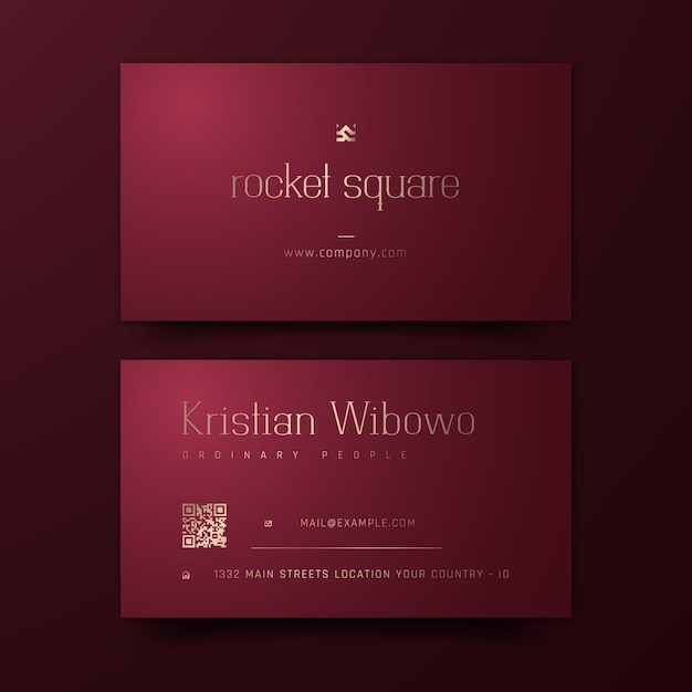 Red gold luxury business cards template