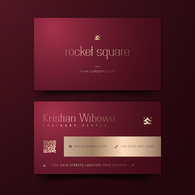 Red gold luxury business cards template