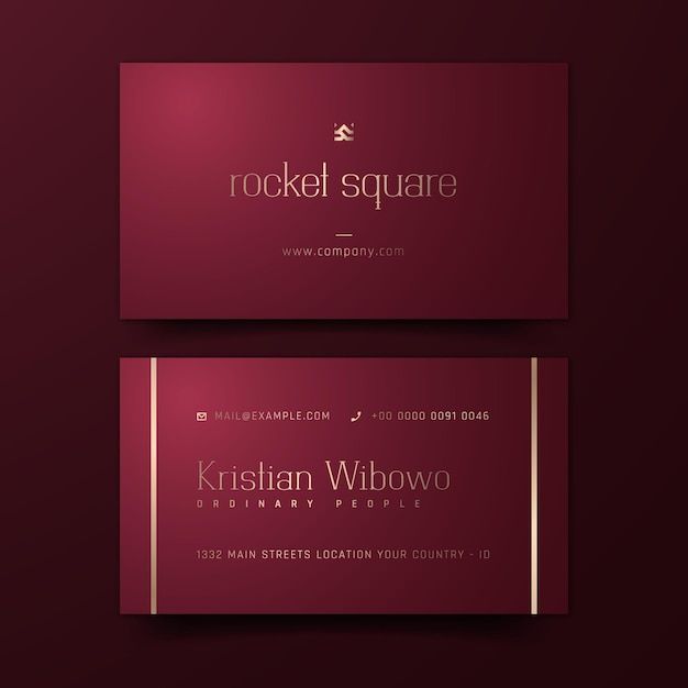 Red Gold Luxury Business Cards template