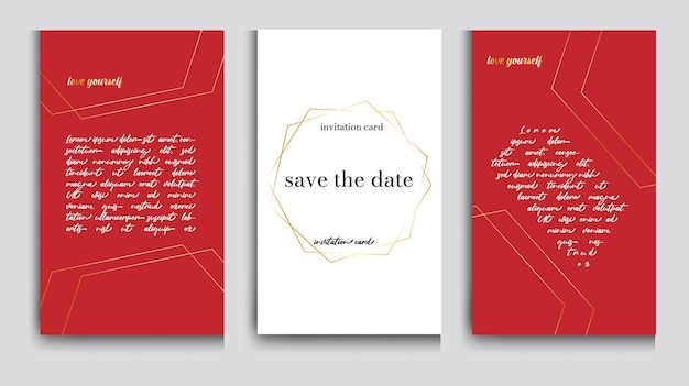 Red and gold luxury invitation card design.