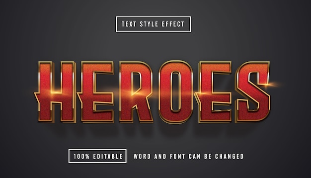 Red Gold Text Effect editable