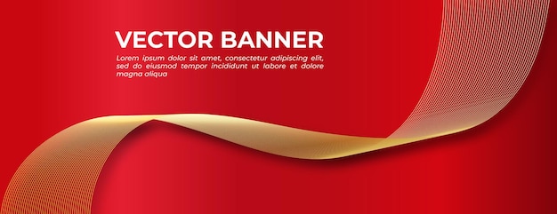 Red Golden Abstract Banner Design