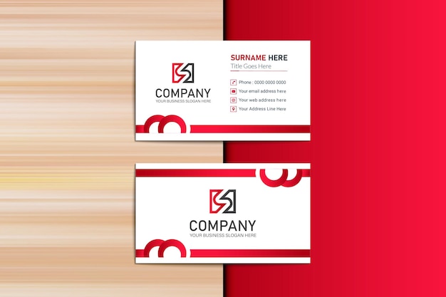 Red Gradient Clean flat Business card design mockup