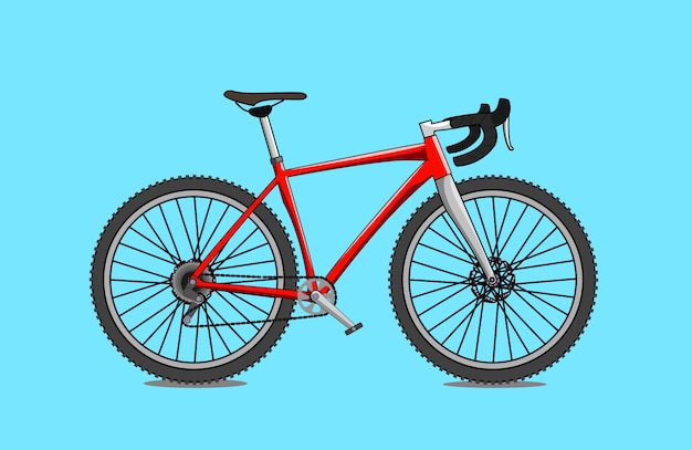 Vector red gravel bike flat design