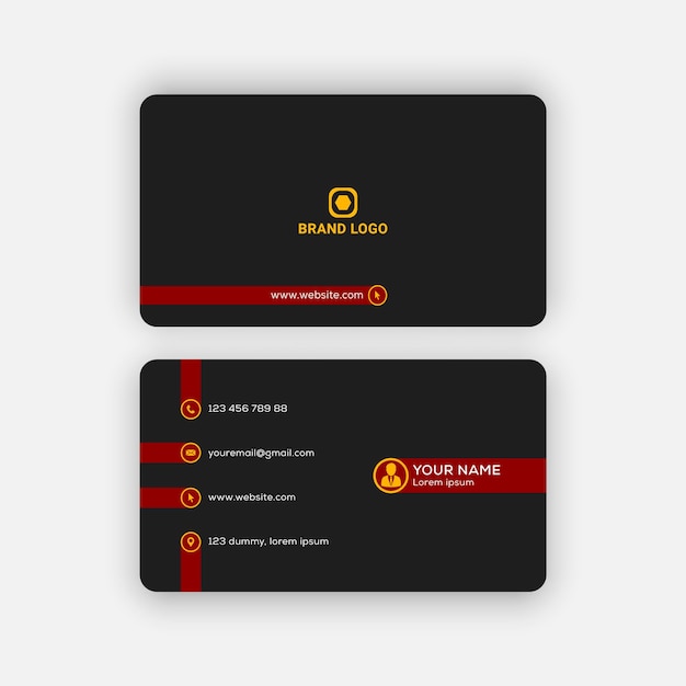 Red and gray modern business card