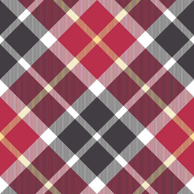 Red and gray tartan diagonal plaid seamless pattern