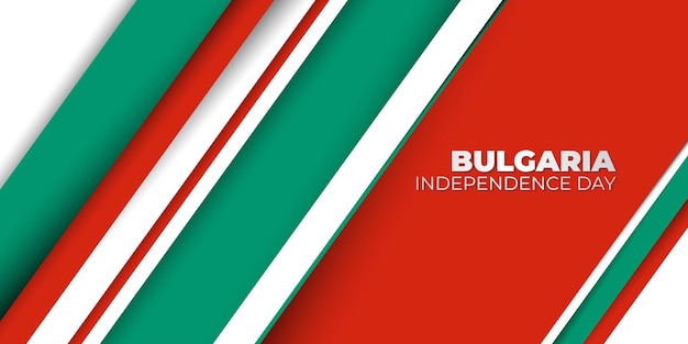 불가리아 독립 기념일 디자인을 위한 불가리아 국기 색 배경이 있는 빨간색 녹색 배경 디자인