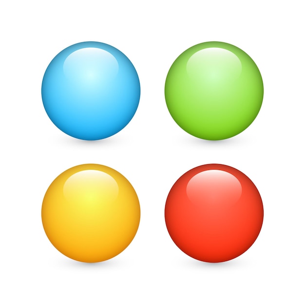 red green blue yellow button set vector illustration