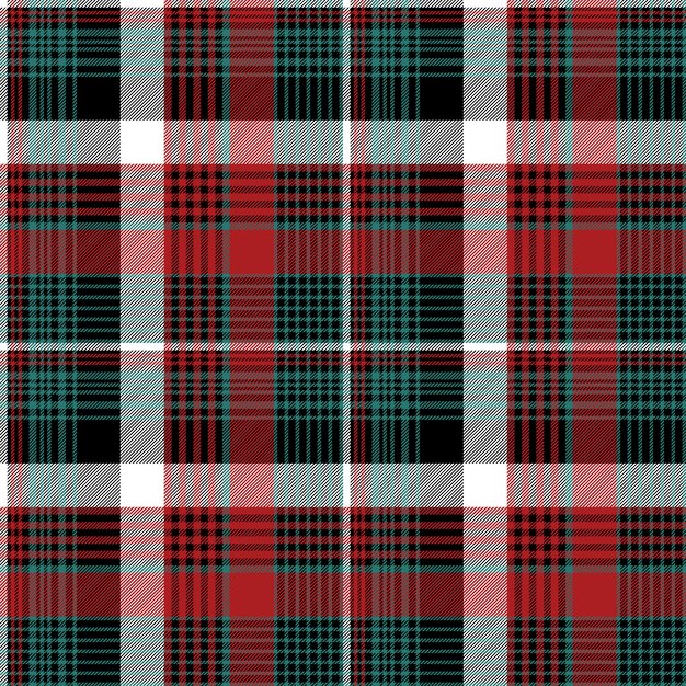 Red green check plaid seamless pattern