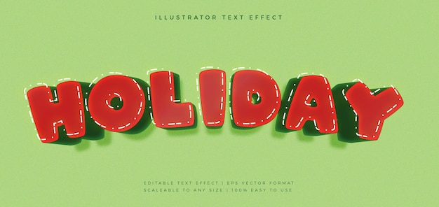 Red and green holiday text style font effect